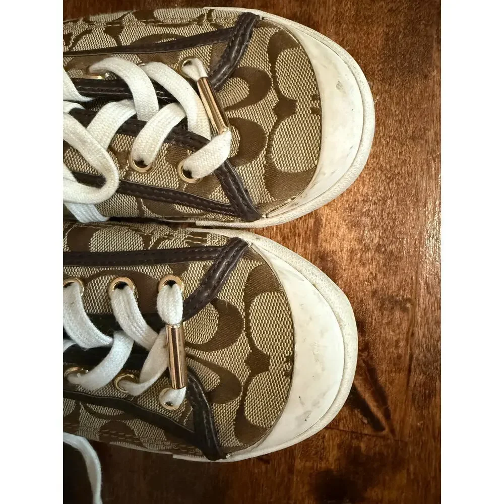 Coach Women’s Francesca Brown Logo Sneakers size 8.5